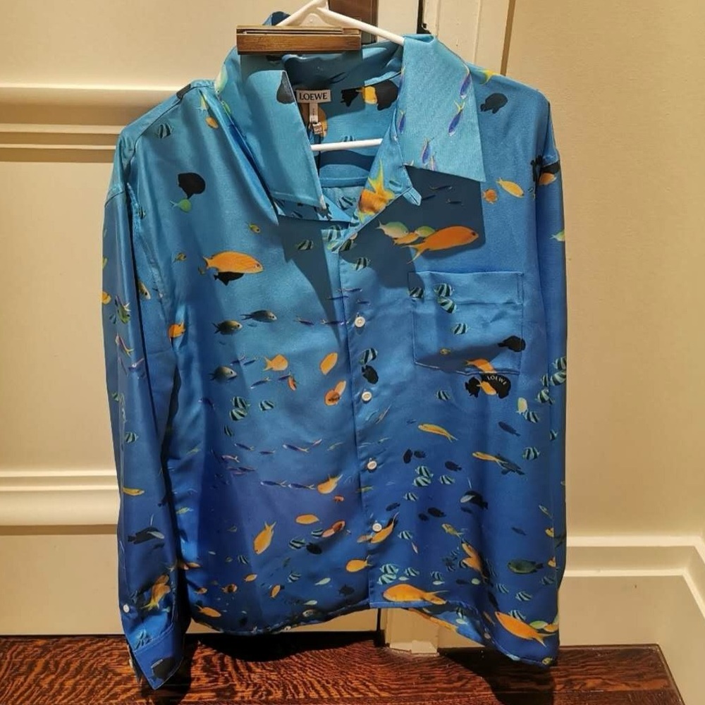 Loewe Aquarium shirt in silk New Jacket W Tag! Unisex M-L Fits Most